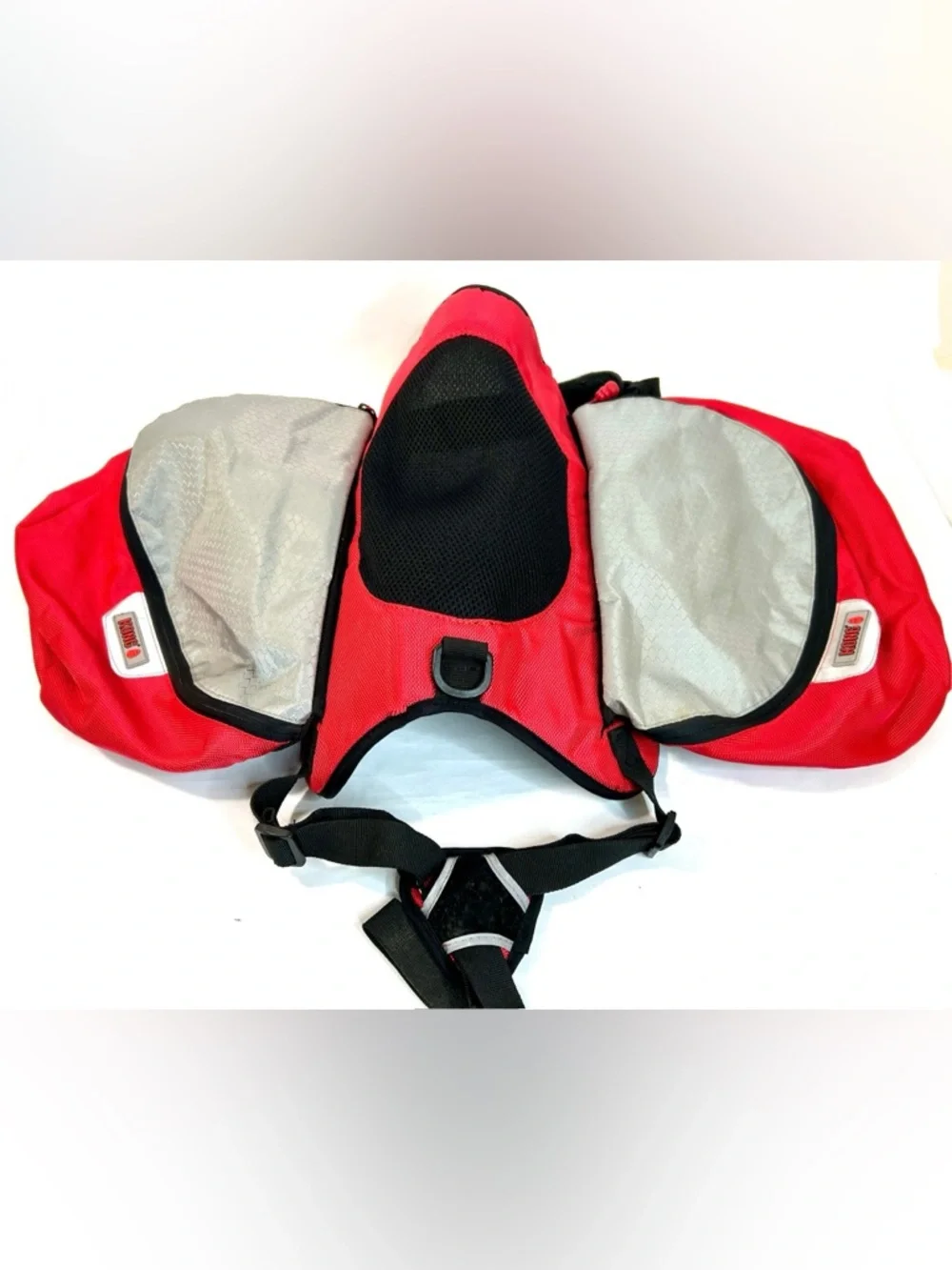 Kong Red and Grey Saddlebag Backpack Harness, size L/XL